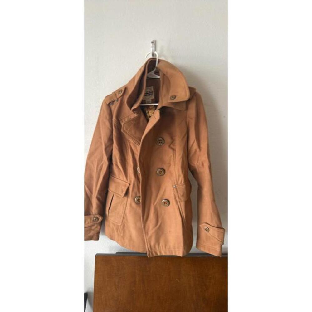 Women’s Hydraulic camel brown pea coat size L - Picture 2 of 4